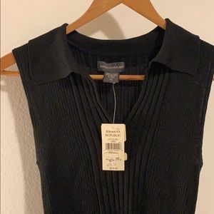 Banana republic knit collared sleeveless top XS